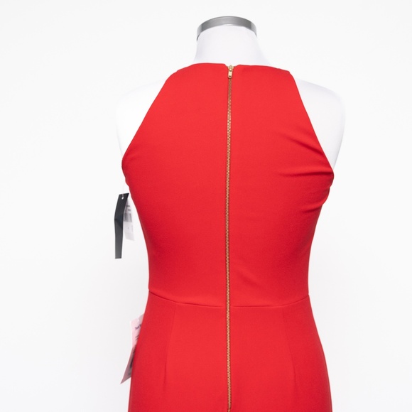 Betsy & Adam Arielle Scuba Crepe Ruffle Slit Gown - Picture 8 of 11